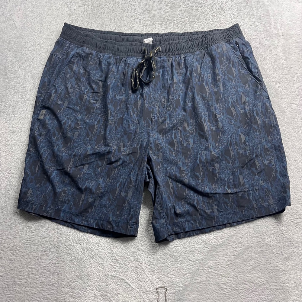 Rhone Pursuit Shorts Men XXL Blue Black Abstract Print Unlined Athletic Training